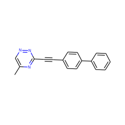 Cc1cnnc(C#Cc2ccc(-c3ccccc3)cc2)n1 ZINC000028701685