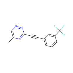 Cc1cnnc(C#Cc2cccc(C(F)(F)F)c2)n1 ZINC000028701674