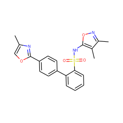 Cc1coc(-c2ccc(-c3ccccc3S(=O)(=O)Nc3onc(C)c3C)cc2)n1 ZINC000013809626