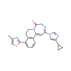 Cc1coc(-c2cccc3c2CCN2C(=O)CN=C(n4cnc(C5CC5)c4)C=C32)n1 ZINC000149095088