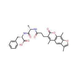 Cc1coc2c(C)c3oc(=O)c(CCC(=O)N[C@@H](C)C(=O)N[C@@H](Cc4ccccc4)C(=O)O)c(C)c3cc12 ZINC000008876264