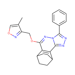 Cc1conc1COc1nn2c(-c3ccccc3)nnc2c2c1C1CCC2CC1 ZINC000028116564