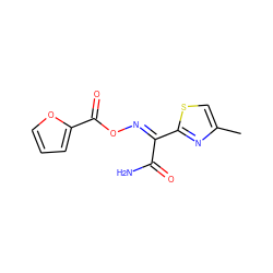 Cc1csc(/C(=N/OC(=O)c2ccco2)C(N)=O)n1 ZINC000003172628