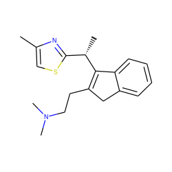 Cc1csc([C@H](C)C2=C(CCN(C)C)Cc3ccccc32)n1 ZINC000049072399