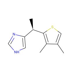 Cc1csc([C@H](C)c2c[nH]cn2)c1C ZINC000000022765