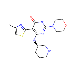 Cc1csc(-c2c(N[C@@H]3CCCNC3)nc(N3CCOCC3)[nH]c2=O)n1 ZINC001772601318