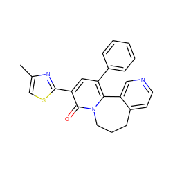 Cc1csc(-c2cc(-c3ccccc3)c3n(c2=O)CCCc2ccncc2-3)n1 ZINC000029404308