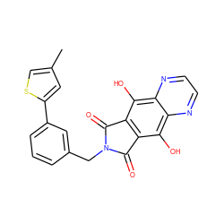 Cc1csc(-c2cccc(CN3C(=O)c4c(c(O)c5nccnc5c4O)C3=O)c2)c1 ZINC000028096997