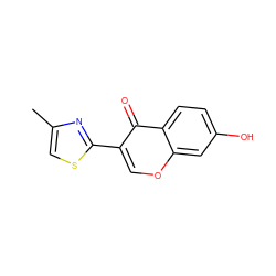 Cc1csc(-c2coc3cc(O)ccc3c2=O)n1 ZINC000005982112