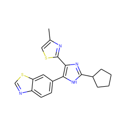 Cc1csc(-c2nc(C3CCCC3)[nH]c2-c2ccc3ncsc3c2)n1 ZINC000095562095