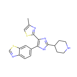 Cc1csc(-c2nc(C3CCNCC3)[nH]c2-c2ccc3ncsc3c2)n1 ZINC000095563051