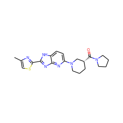 Cc1csc(-c2nc3nc(N4CCC[C@@H](C(=O)N5CCCC5)C4)ccc3[nH]2)n1 ZINC001772636772