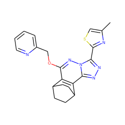 Cc1csc(-c2nnc3c4c(c(OCc5ccccn5)nn23)C2CCC4CC2)n1 ZINC000013610218