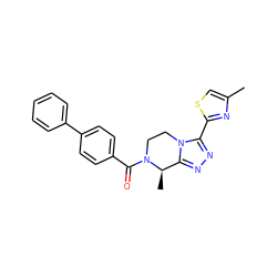 Cc1csc(-c2nnc3n2CCN(C(=O)c2ccc(-c4ccccc4)cc2)[C@@H]3C)n1 ZINC000142917579