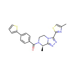 Cc1csc(-c2nnc3n2CCN(C(=O)c2ccc(-c4cccs4)cc2)[C@@H]3C)n1 ZINC000141696639