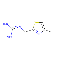 Cc1csc(CN=C(N)N)n1 ZINC000026658844