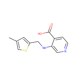 Cc1csc(CNc2cnccc2C(=O)O)c1 ZINC000263620337