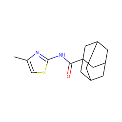 Cc1csc(NC(=O)C23CC4CC(CC(C4)C2)C3)n1 ZINC000005748688