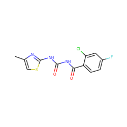 Cc1csc(NC(=O)NC(=O)c2ccc(F)cc2Cl)n1 ZINC000013673955