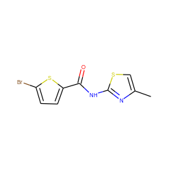 Cc1csc(NC(=O)c2ccc(Br)s2)n1 ZINC000003326630