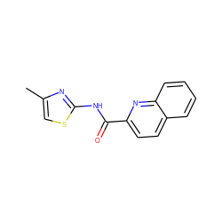 Cc1csc(NC(=O)c2ccc3ccccc3n2)n1 ZINC000002642555