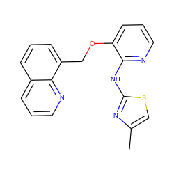 Cc1csc(Nc2ncccc2OCc2cccc3cccnc23)n1 ZINC000096284839