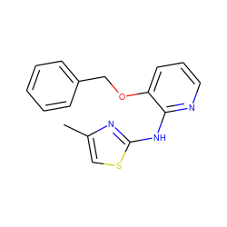 Cc1csc(Nc2ncccc2OCc2ccccc2)n1 ZINC000095081166