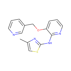 Cc1csc(Nc2ncccc2OCc2cccnc2)n1 ZINC000096284841