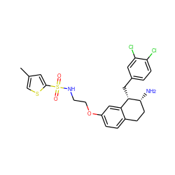 Cc1csc(S(=O)(=O)NCCOc2ccc3c(c2)[C@H](Cc2ccc(Cl)c(Cl)c2)[C@H](N)CC3)c1 ZINC000142205491