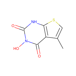 Cc1csc2[nH]c(=O)n(O)c(=O)c12 ZINC000028351648