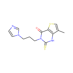 Cc1csc2c(=O)n(CCCn3ccnc3)c(=S)[nH]c12 ZINC000138385502