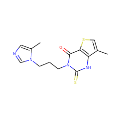 Cc1csc2c(=O)n(CCCn3cncc3C)c(=S)[nH]c12 ZINC000138306879