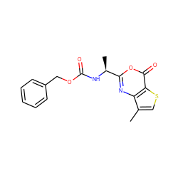 Cc1csc2c(=O)oc([C@H](C)NC(=O)OCc3ccccc3)nc12 ZINC000029465950