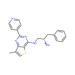 Cc1csc2c(NC[C@@H](N)Cc3ccccc3)nc(-c3ccncc3)nc12 ZINC000223665028