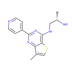 Cc1csc2c(NC[C@H](C)N)nc(-c3ccncc3)nc12 ZINC000223681686