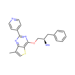 Cc1csc2c(OC[C@H](N)Cc3ccccc3)nc(-c3ccncc3)nc12 ZINC000653672871