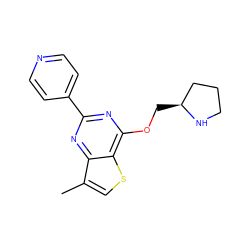 Cc1csc2c(OC[C@H]3CCCN3)nc(-c3ccncc3)nc12 ZINC000148950249