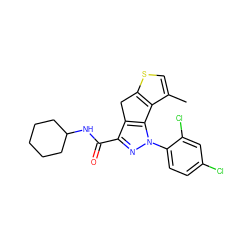 Cc1csc2c1-c1c(c(C(=O)NC3CCCCC3)nn1-c1ccc(Cl)cc1Cl)C2 ZINC000299830201