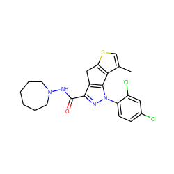 Cc1csc2c1-c1c(c(C(=O)NN3CCCCCC3)nn1-c1ccc(Cl)cc1Cl)C2 ZINC000299830830