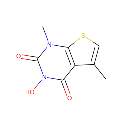 Cc1csc2c1c(=O)n(O)c(=O)n2C ZINC000028332416