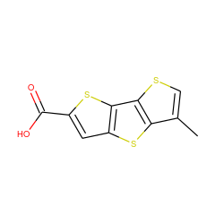 Cc1csc2c1sc1cc(C(=O)O)sc12 ZINC000035091533