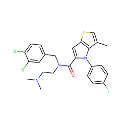 Cc1csc2cc(C(=O)N(CCN(C)C)Cc3ccc(Cl)c(Cl)c3)n(-c3ccc(F)cc3)c12 ZINC000096282444