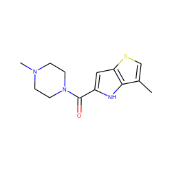 Cc1csc2cc(C(=O)N3CCN(C)CC3)[nH]c12 ZINC000028529066