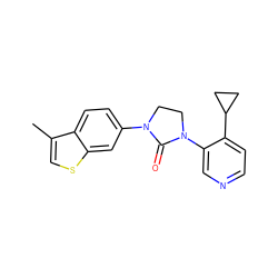 Cc1csc2cc(N3CCN(c4cnccc4C4CC4)C3=O)ccc12 ZINC000143994908