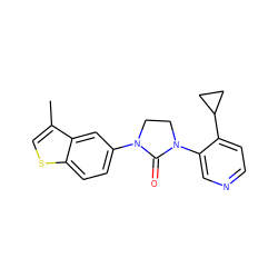 Cc1csc2ccc(N3CCN(c4cnccc4C4CC4)C3=O)cc12 ZINC000144311013