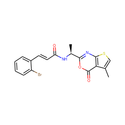 Cc1csc2nc([C@H](C)NC(=O)/C=C/c3ccccc3Br)oc(=O)c12 ZINC000027520516