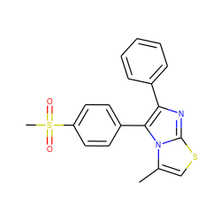 Cc1csc2nc(-c3ccccc3)c(-c3ccc(S(C)(=O)=O)cc3)n12 ZINC000000838696