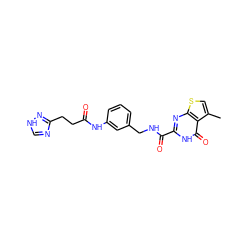 Cc1csc2nc(C(=O)NCc3cccc(NC(=O)CCc4nc[nH]n4)c3)[nH]c(=O)c12 ZINC000114400958