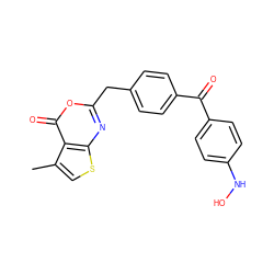 Cc1csc2nc(Cc3ccc(C(=O)c4ccc(NO)cc4)cc3)oc(=O)c12 ZINC000001903943