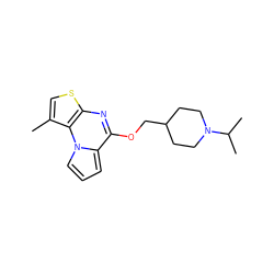 Cc1csc2nc(OCC3CCN(C(C)C)CC3)c3cccn3c12 ZINC000040379014